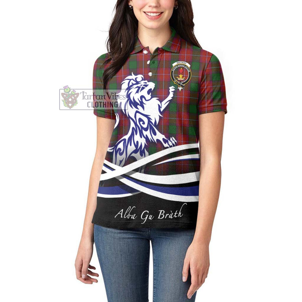 Rattray Tartan Women's Polo Shirt with Alba Gu Brath Regal Lion Emblem - Tartanvibesclothing Shop