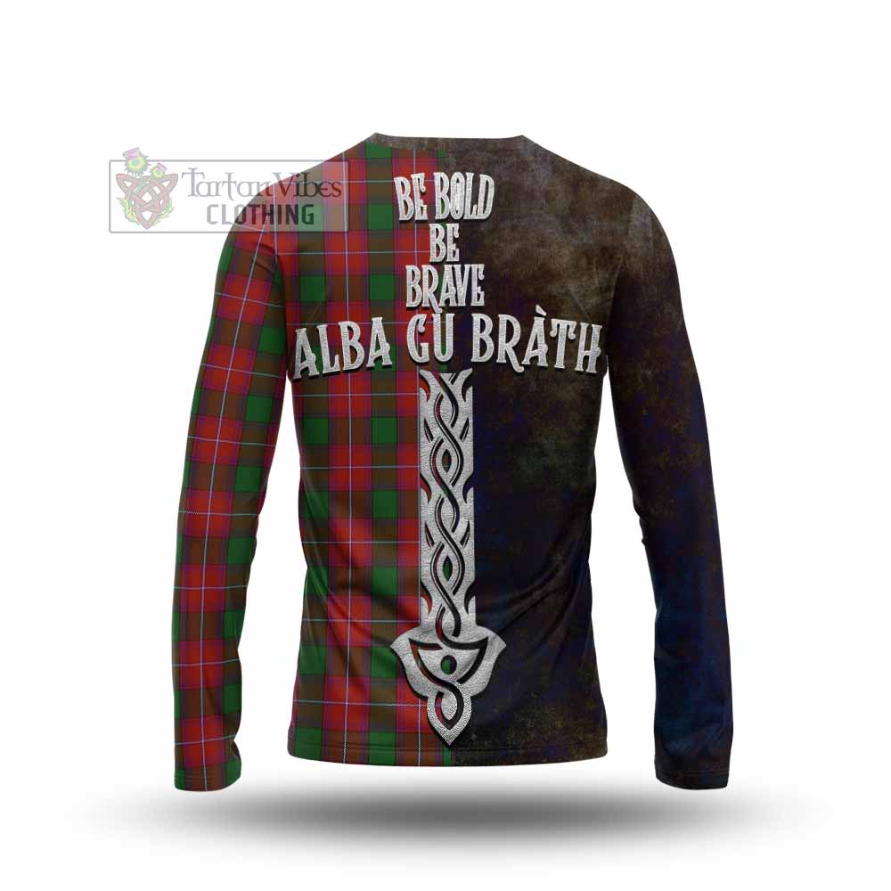 Tartan Vibes Clothing Rattray Tartan Family Crest Long Sleeve T-Shirt Alba Gu Brath Be Brave Lion Ancient Style