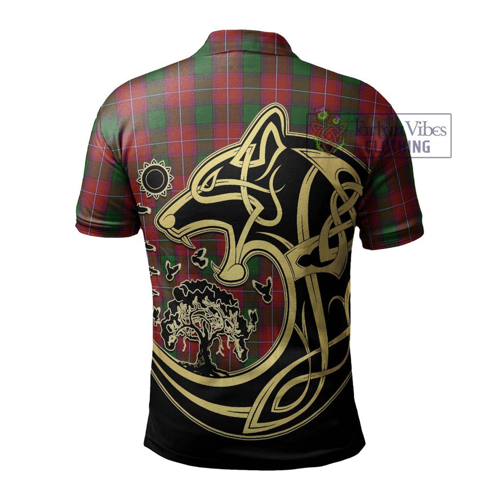 Rattray Tartan Polo Shirt with Family Crest Celtic Wolf Style - Tartanvibesclothing Shop
