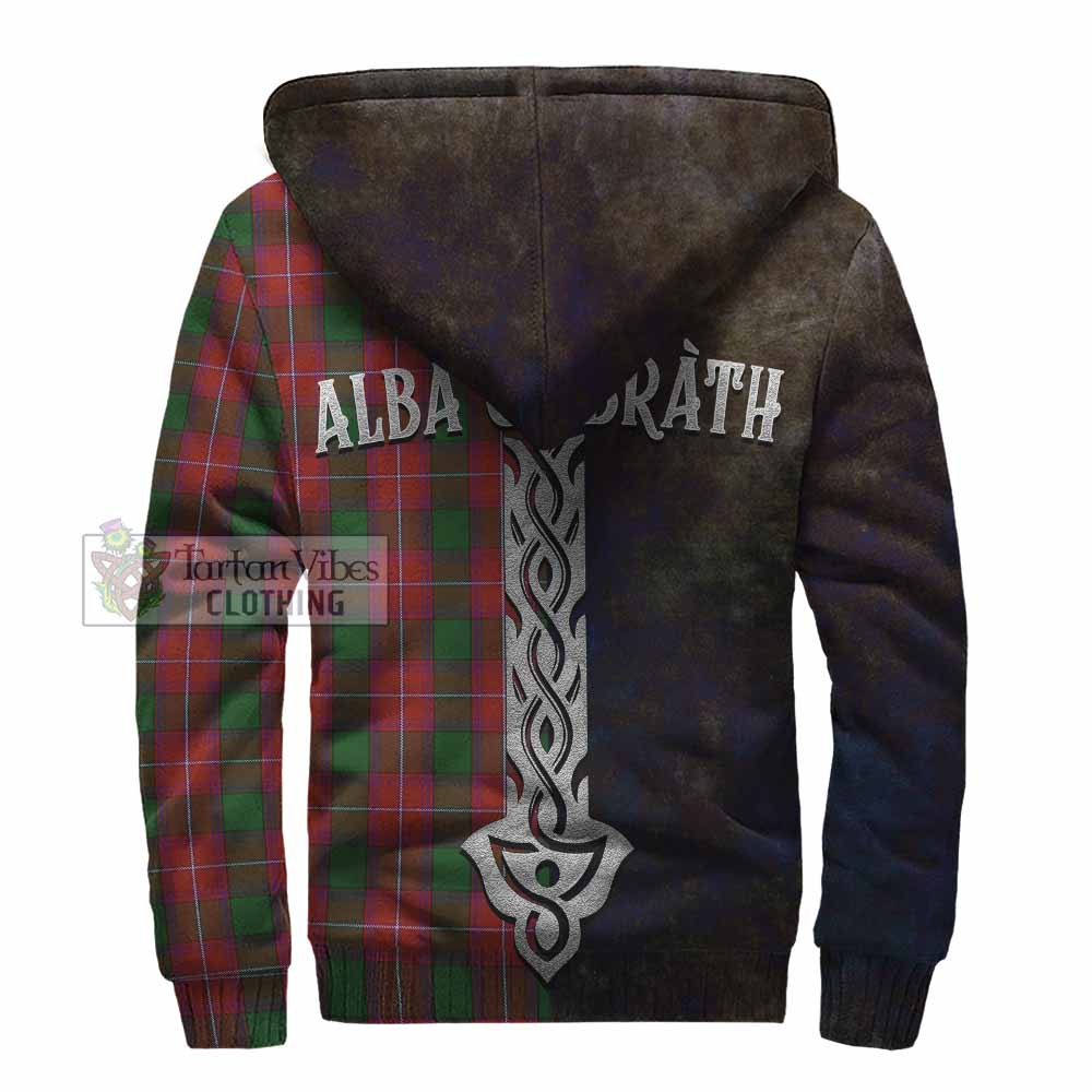 Tartan Vibes Clothing Rattray Tartan Family Crest Sherpa Hoodie Alba Gu Brath Be Brave Lion Ancient Style