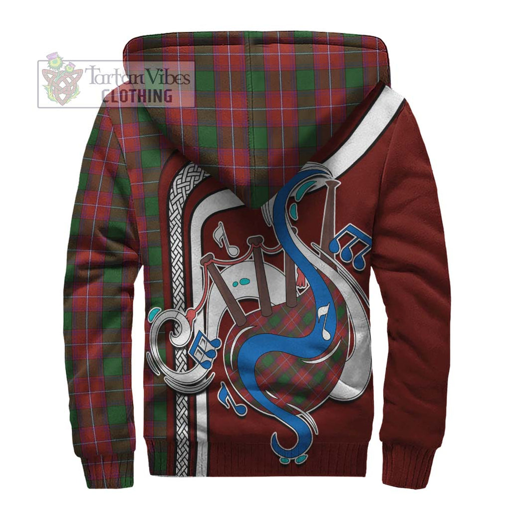 Rattray Tartan Sherpa Hoodie with Epic Bagpipe Style - Tartanvibesclothing Shop