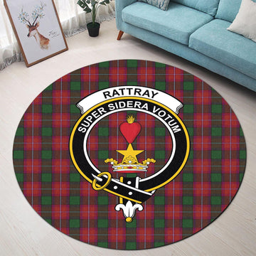 rattray-tartan-round-rug-with-family-crest