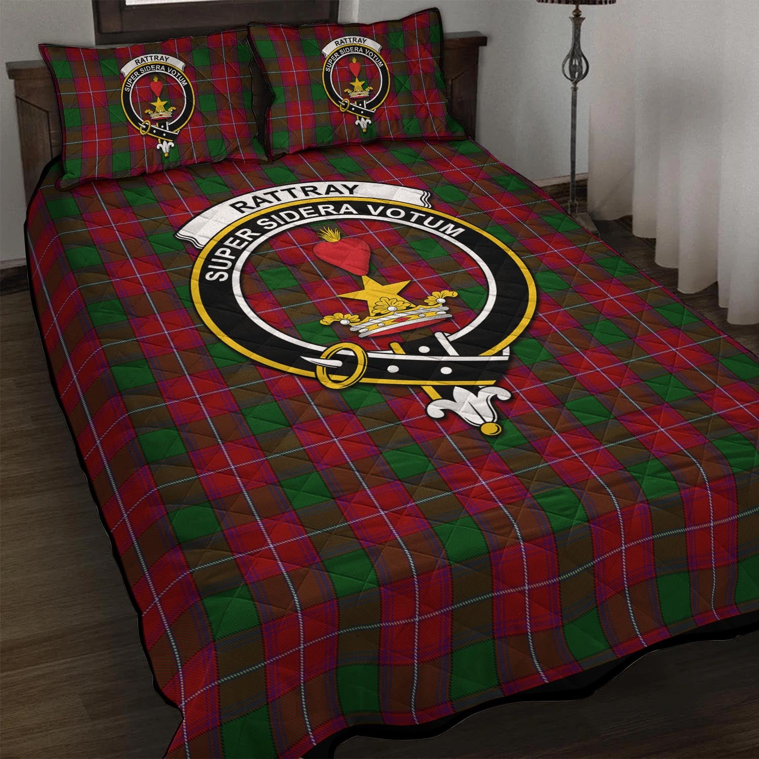 Rattray Tartan Quilt Bed Set with Family Crest - Tartan Vibes Clothing