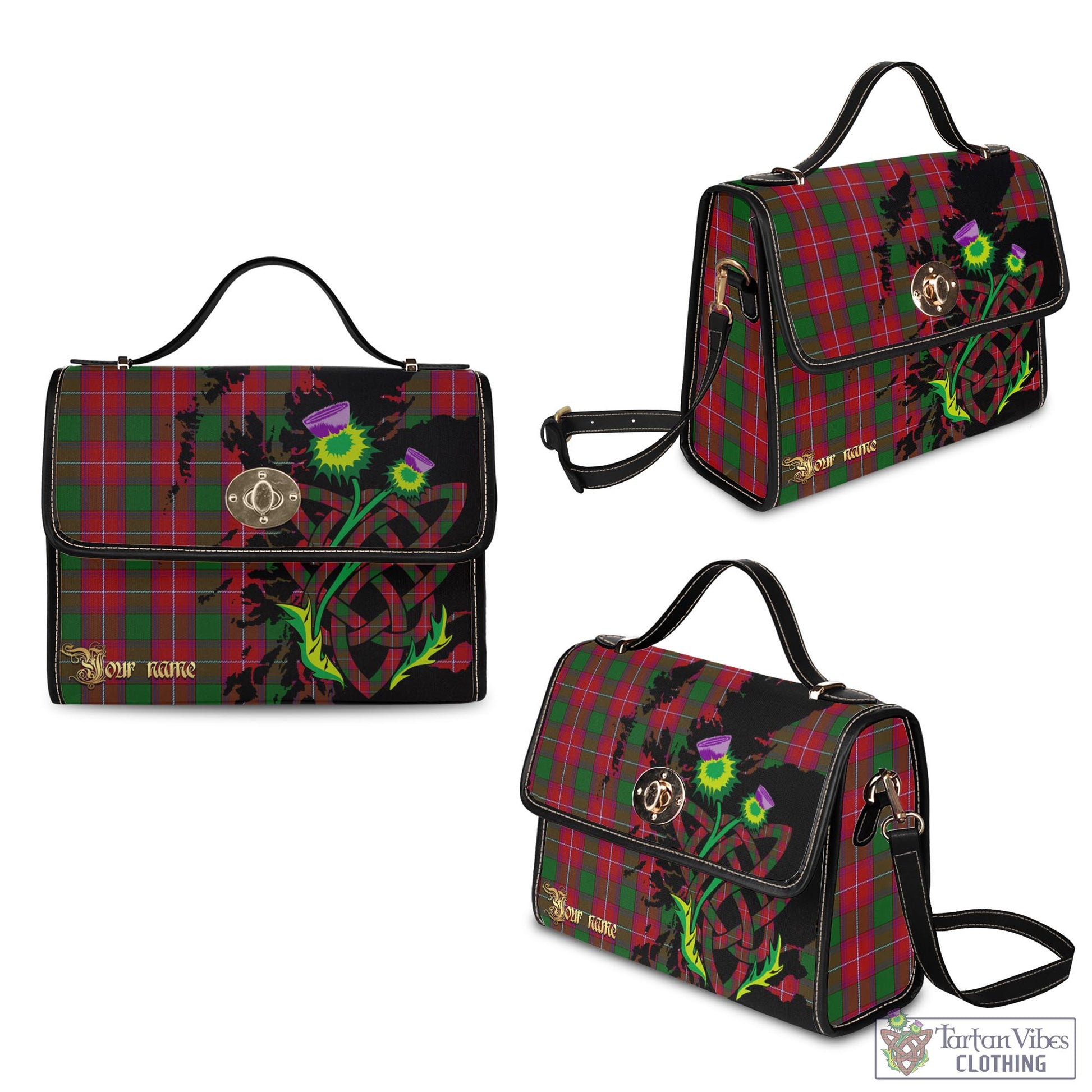 Rattray Tartan Waterproof Canvas Bag with Scotland Map and Thistle Celtic Accents - Tartan Vibes Clothing