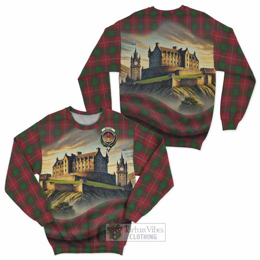Tartan Vibes Clothing Rattray Tartan Family Crest Sweatshirt with Scottish Ancient Castle Style