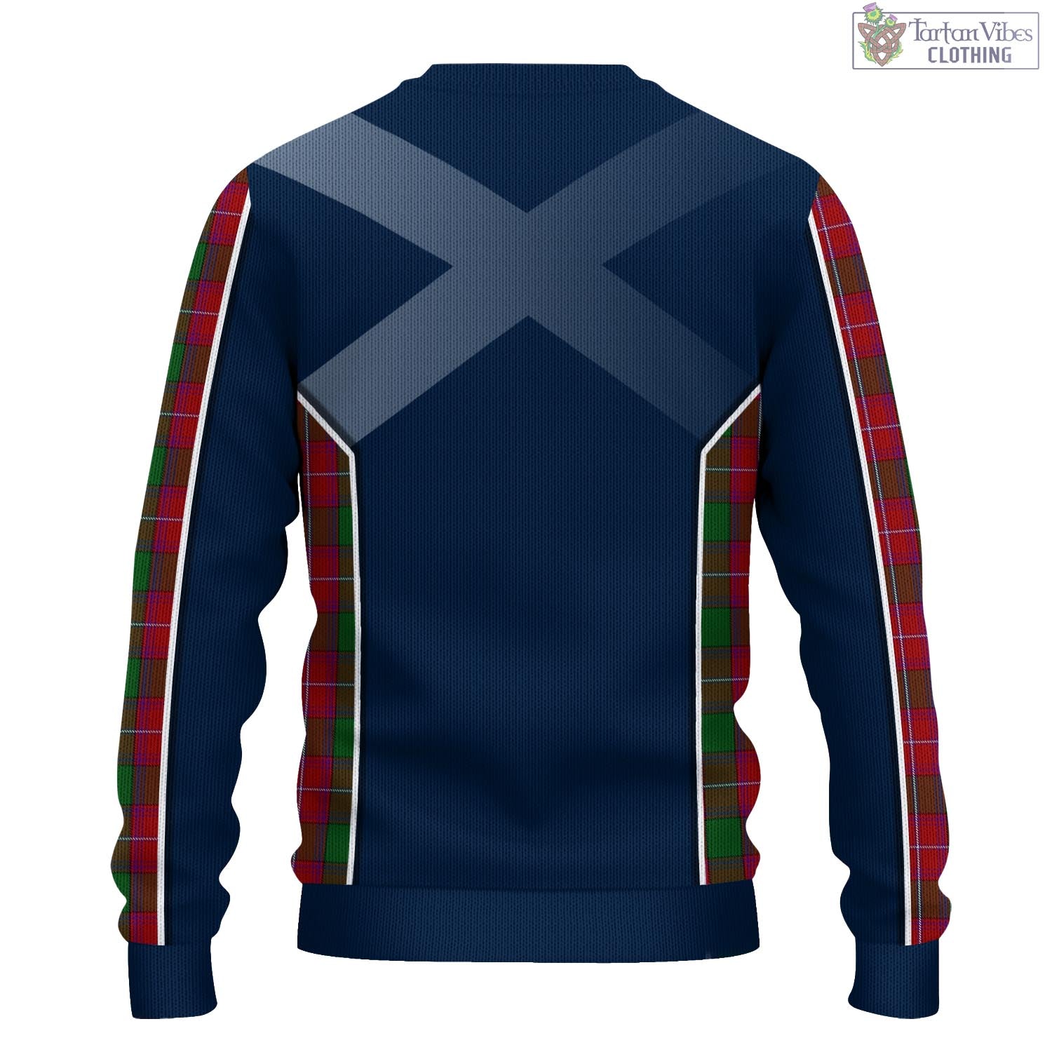 Tartan Vibes Clothing Rattray Tartan Knitted Sweatshirt with Family Crest and Scottish Thistle Vibes Sport Style