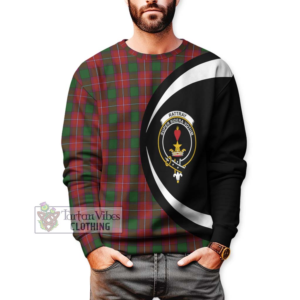 Rattray Tartan Sweatshirt with Family Crest Circle Style - Tartan Vibes Clothing