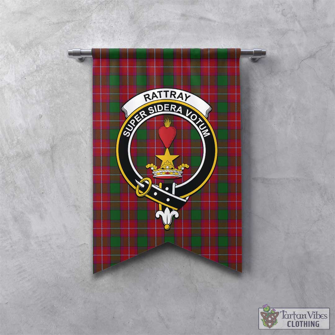 Tartan Vibes Clothing Rattray Tartan Gonfalon, Tartan Banner with Family Crest
