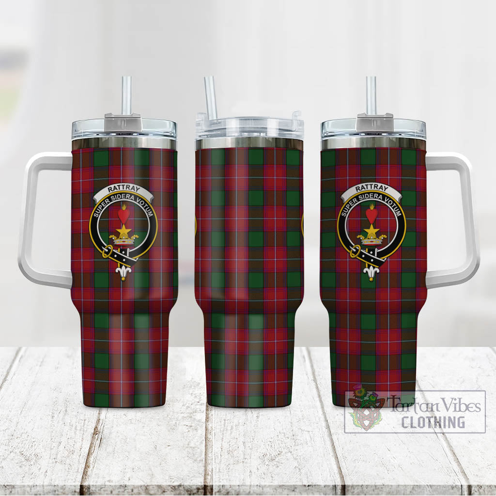 Tartan Vibes Clothing Rattray Tartan and Family Crest Tumbler with Handle