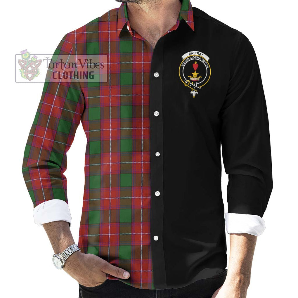 Rattray Tartan Long Sleeve Button Shirt with Family Crest and Half Of Me Style - Tartanvibesclothing Shop