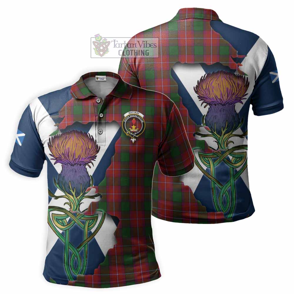 Tartan Vibes Clothing Rattray Tartan Family Crest Polo Shirt Scottish Thistle Celtic Inspired