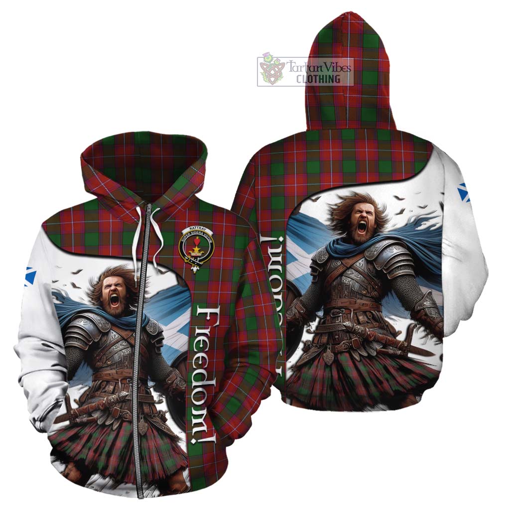 Tartan Vibes Clothing Rattray Crest Tartan Cotton Hoodie Inspired by the Freedom of Scottish Warrior