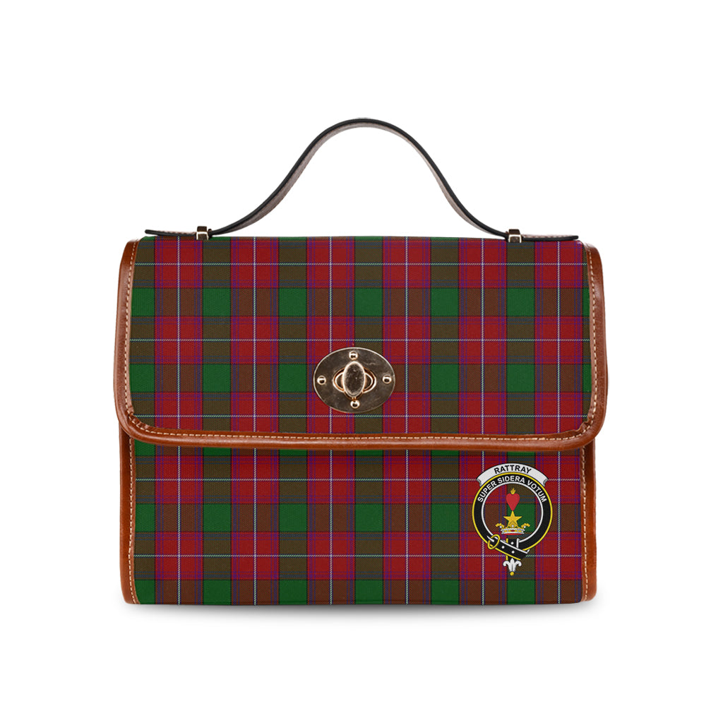 rattray-tartan-leather-strap-waterproof-canvas-bag-with-family-crest
