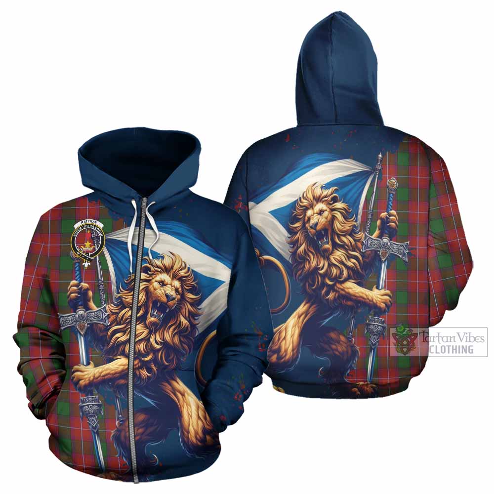 Rattray Tartan Family Crest Hoodie with Scottish Majestic Lion