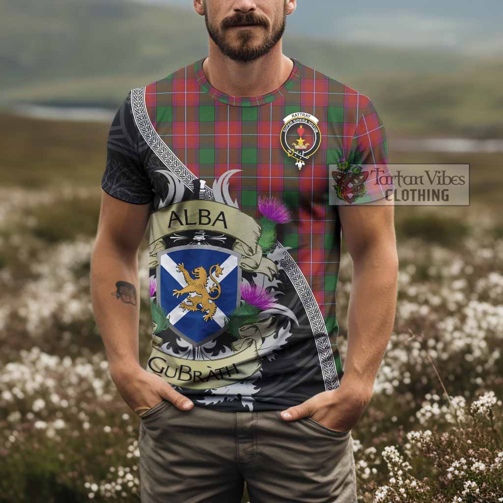 Tartan Vibes Clothing Rattray Tartan Family Crest T-Shirt Lion Rampant Royal Thistle Shield Celtic Inspired