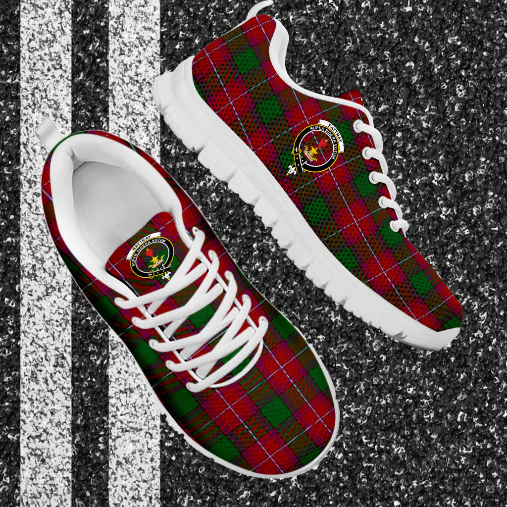 Rattray Tartan Sneakers with Family Crest - Tartan Vibes Clothing
