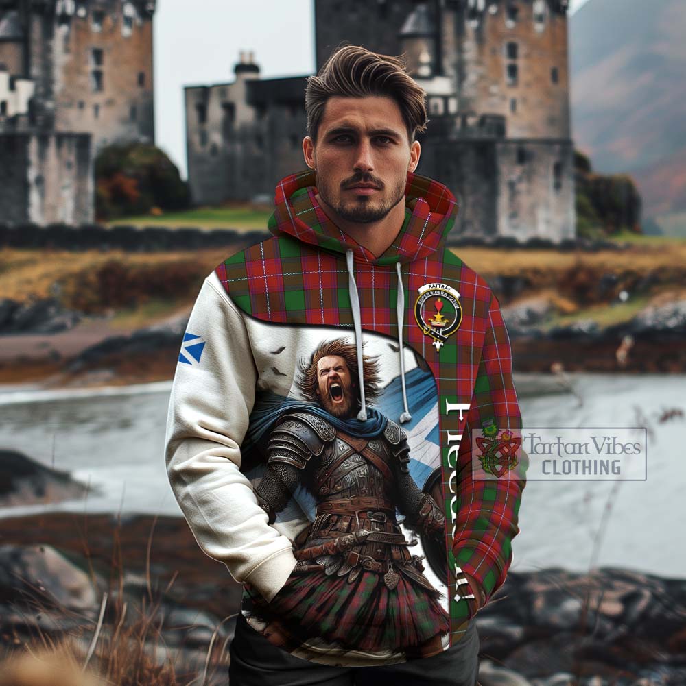 Tartan Vibes Clothing Rattray Crest Tartan Cotton Hoodie Inspired by the Freedom of Scottish Warrior