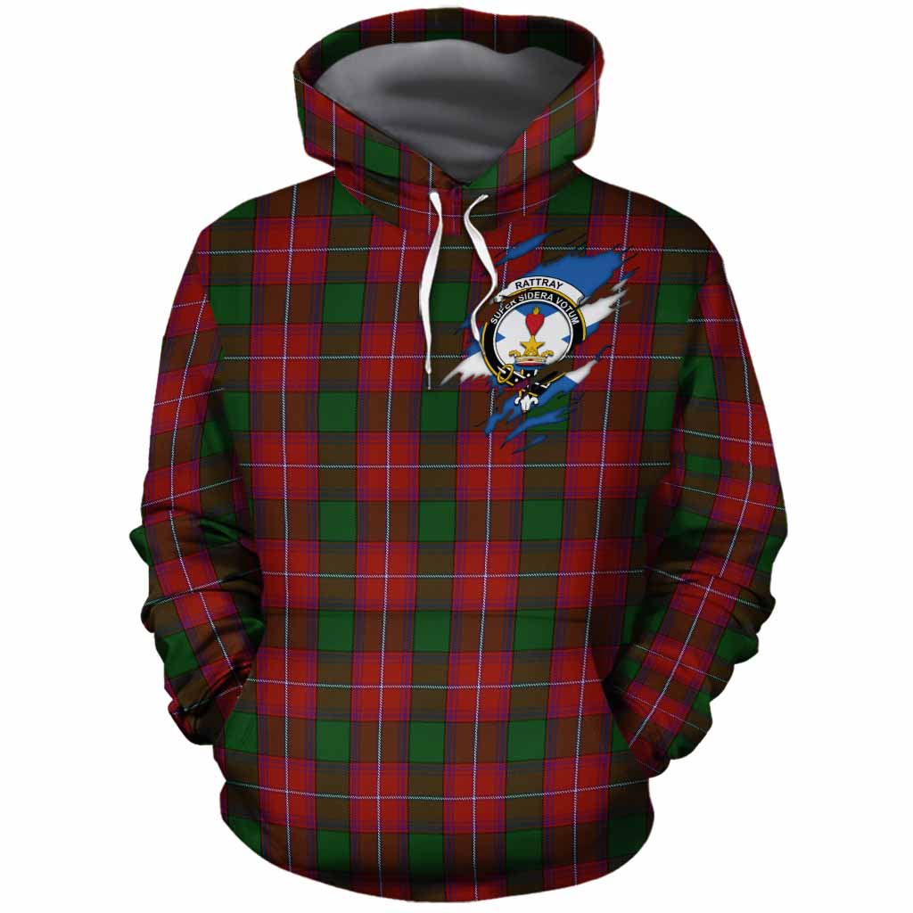 Rattray Clan Crest In Me Tartan Cotton Hoodie Scotland Flag Style