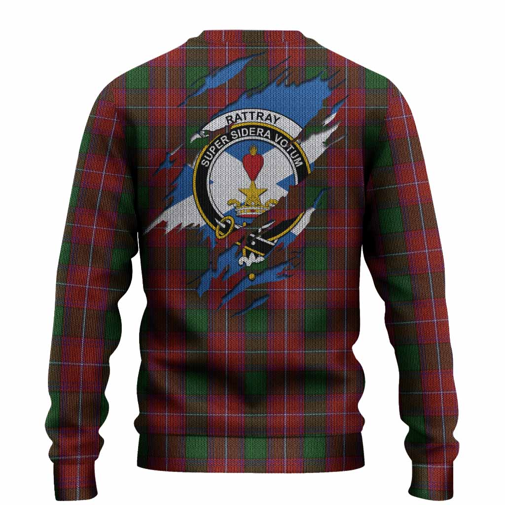 Rattray Clan Crest In Me Tartan Knitted Sweater Scotland Flag Style