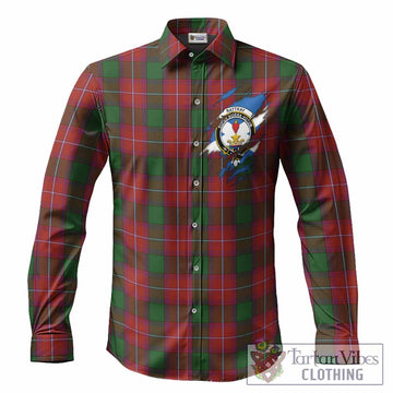 Rattray Clan Crest In Me Tartan Long Sleeve Button Shirts Scotland Flag Style