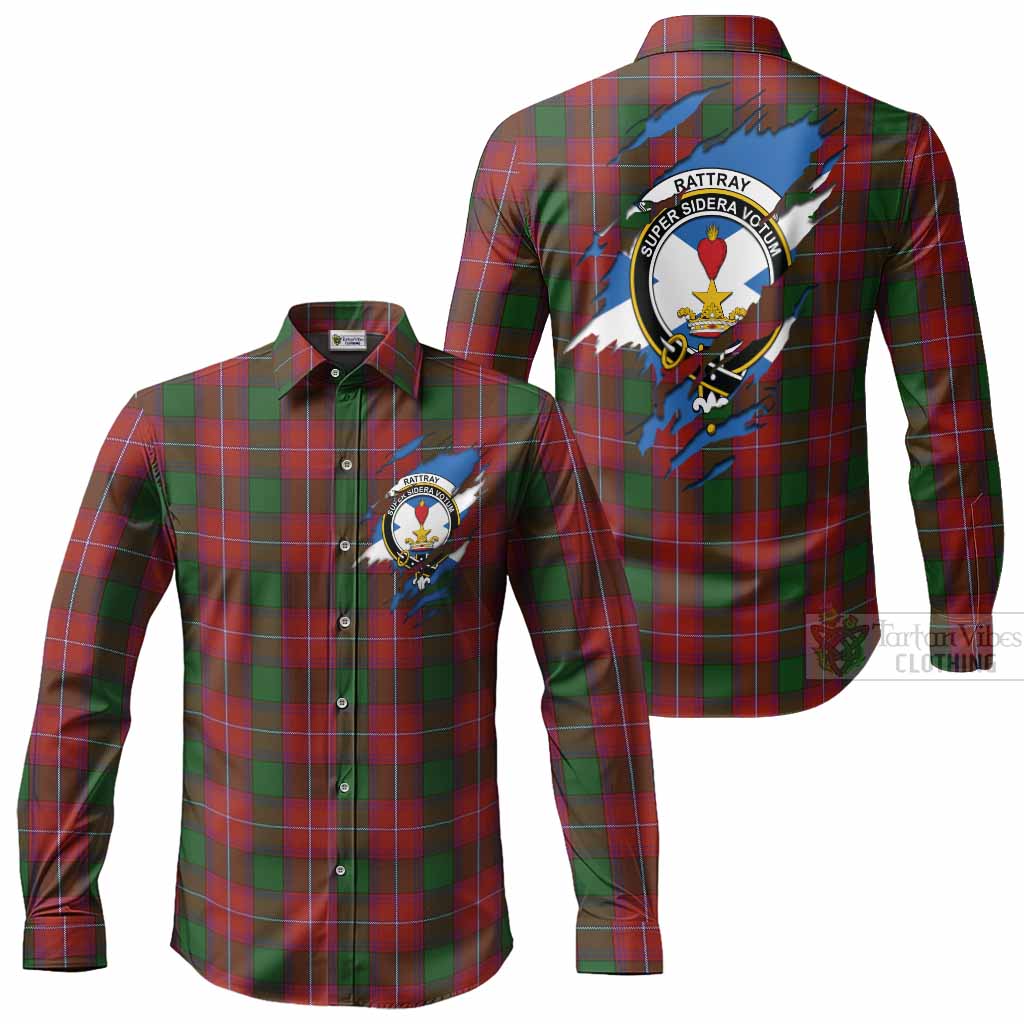 Rattray Clan Crest In Me Tartan Long Sleeve Button Shirts Scotland Flag Style