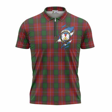 Rattray Clan Crest In Me Tartan Zipper Polo Shirt Scotland Flag Style