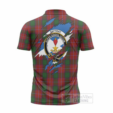 Rattray Clan Crest In Me Tartan Zipper Polo Shirt Scotland Flag Style