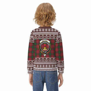 Rattray Clan Tartan Christmas Kid Ugly Sweatshirt with Family Crest