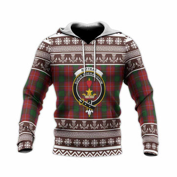 Rattray Clan Tartan Christmas Knitted Hoodie with Family Crest