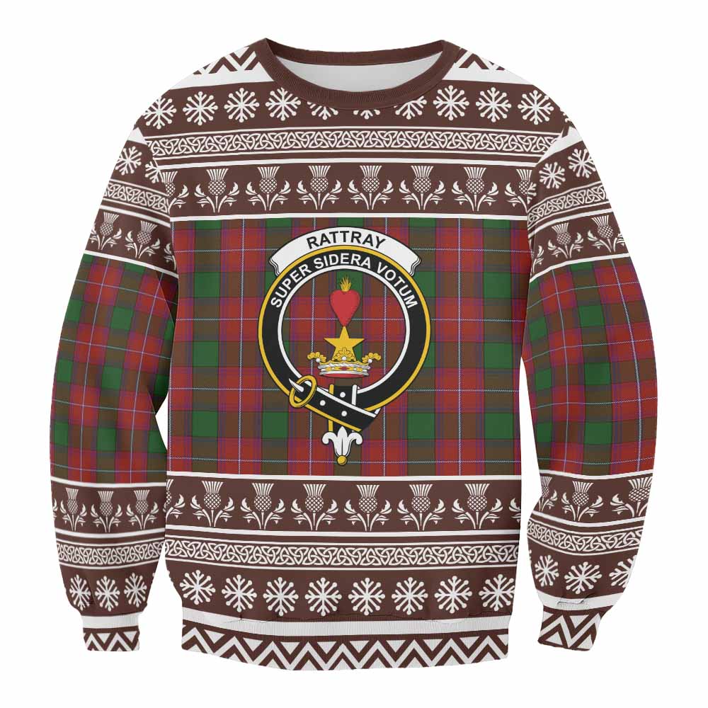 Rattray Clan Tartan Christmas Sweatshirt with Family Crest - Tartan Vibes Clothing