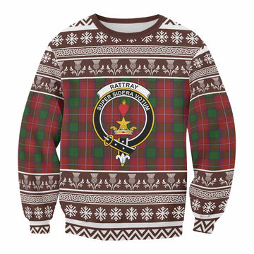 Rattray Clan Tartan Christmas Sweatshirt with Family Crest