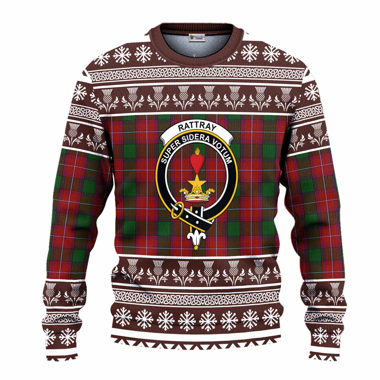 Rattray Clan Tartan Christmas Ugly Sweater with Family Crest - Tartan Vibes Clothing