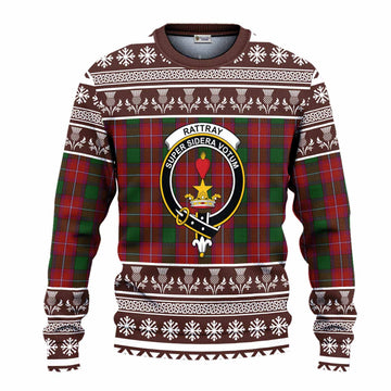 Rattray Clan Tartan Christmas Ugly Sweater with Family Crest