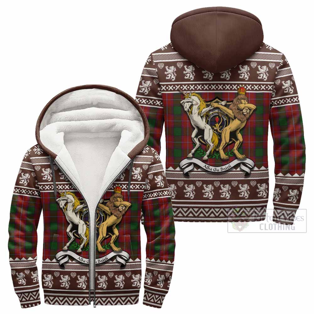 Rattray Clan Tartan Crest Christmas Fleece Hoodie Coat of Arms Funny Style - Tartan Vibes Clothing