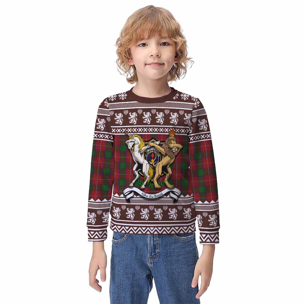 Rattray Clan Tartan Crest Christmas Kid Ugly Sweatshirt Coat of Arms Funny Style - Tartan Vibes Clothing