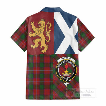 Rattray Crest Tartan Cotton Hawaiian Shirt with Lion Rampant Saltire Style