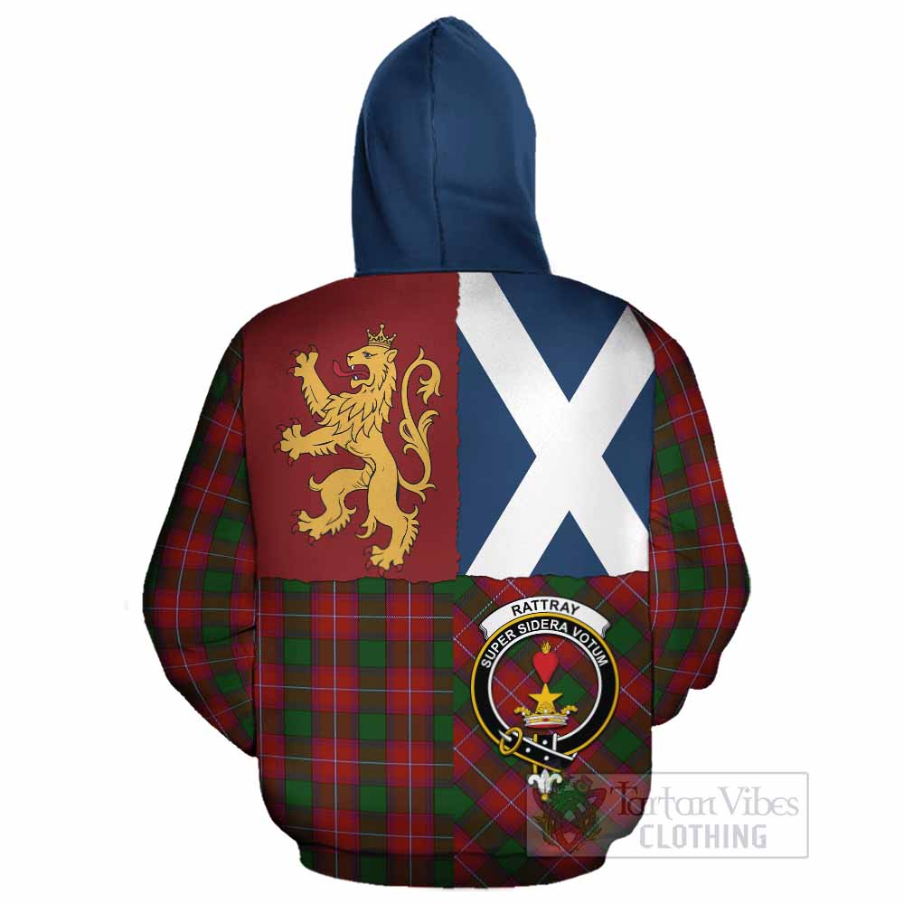Rattray Crest Tartan Cotton Hoodie with Lion Rampant Saltire Style - Tartan Vibes Clothing