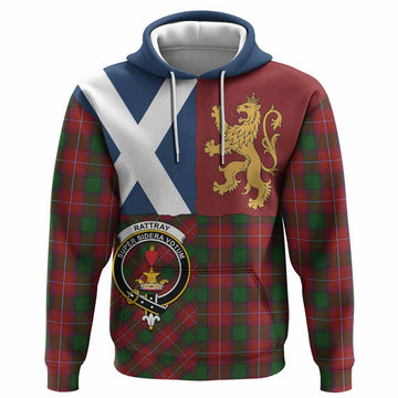 Rattray Crest Tartan Hoodie with Lion Rampant Saltire Style