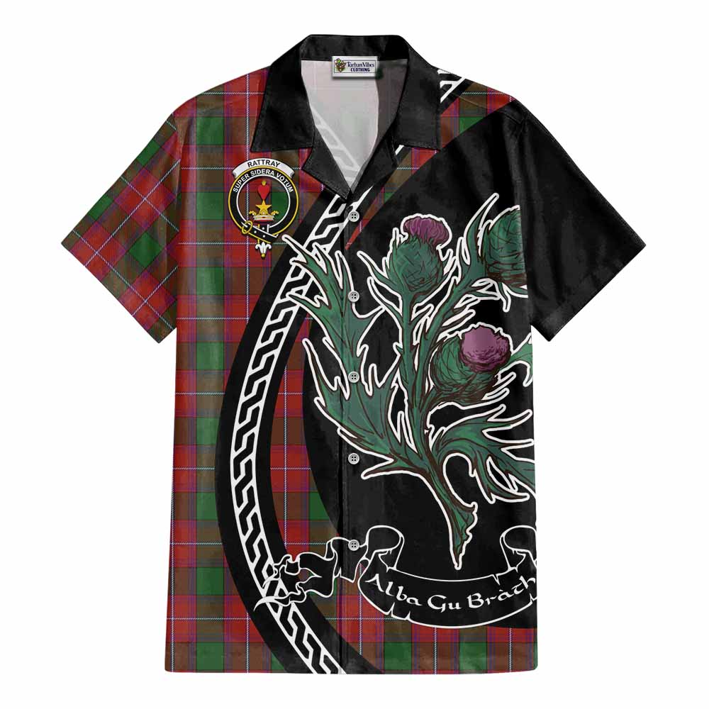 Rattray Family Crest Tartan Cotton Hawaiian Shirt Alba Thistle Inspired - Tartan Vibes Clothing