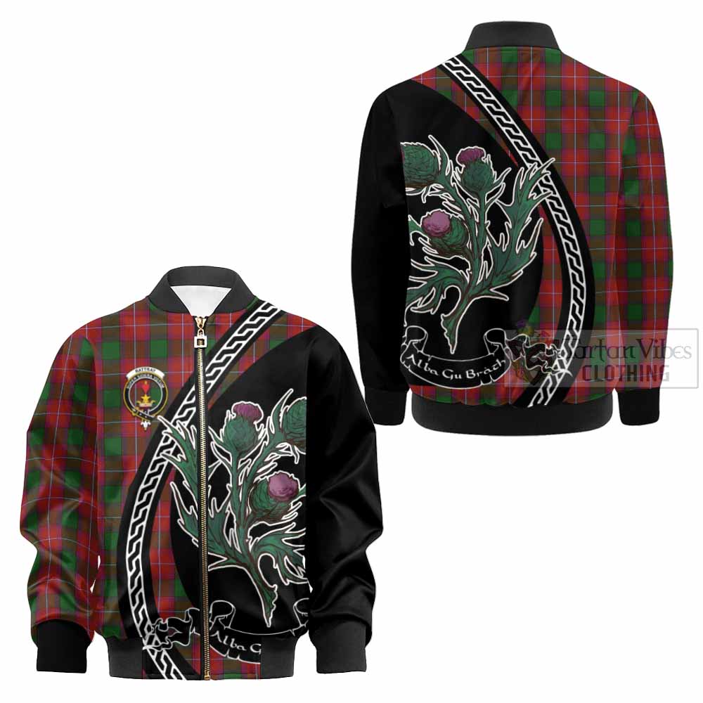 Rattray Family Crest Tartan Kid Bomber Jacket Alba Thistle Inspired - Tartan Vibes Clothing