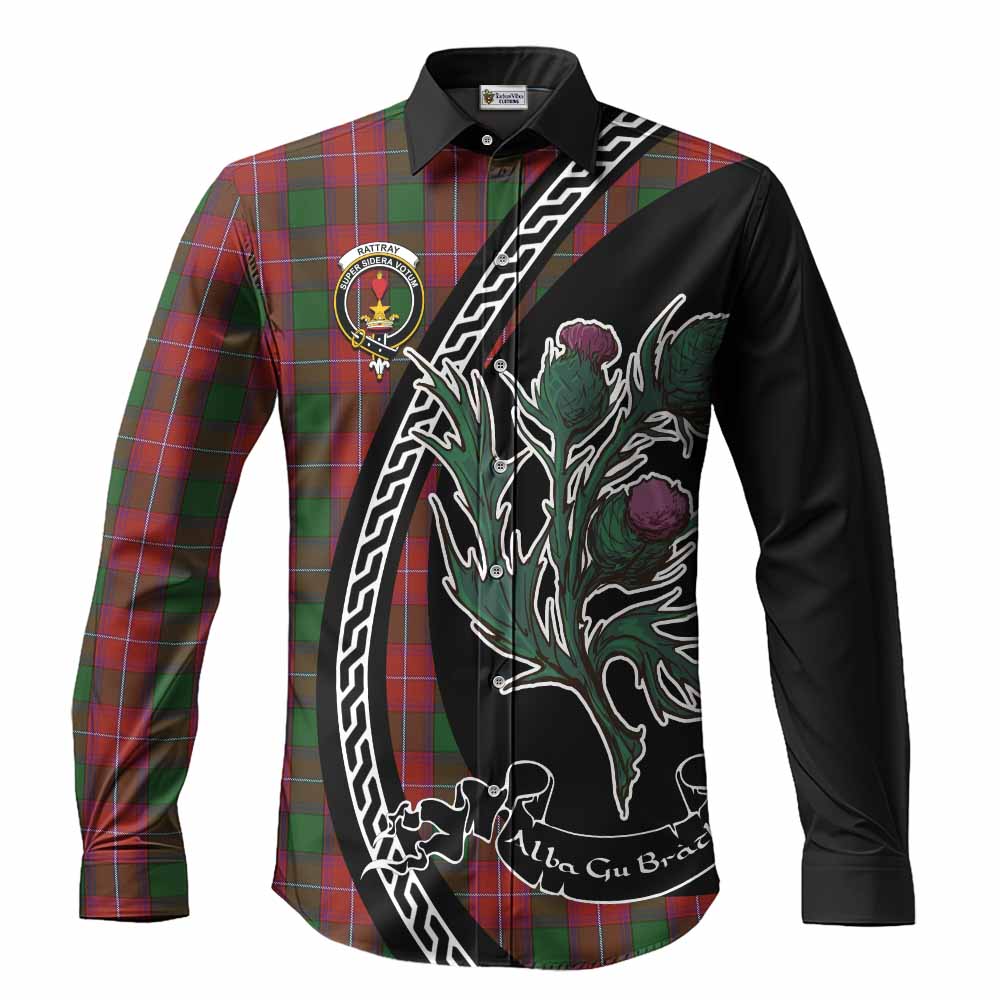 Rattray Family Crest Tartan Long Sleeve Button Shirts Alba Thistle Inspired - Tartan Vibes Clothing