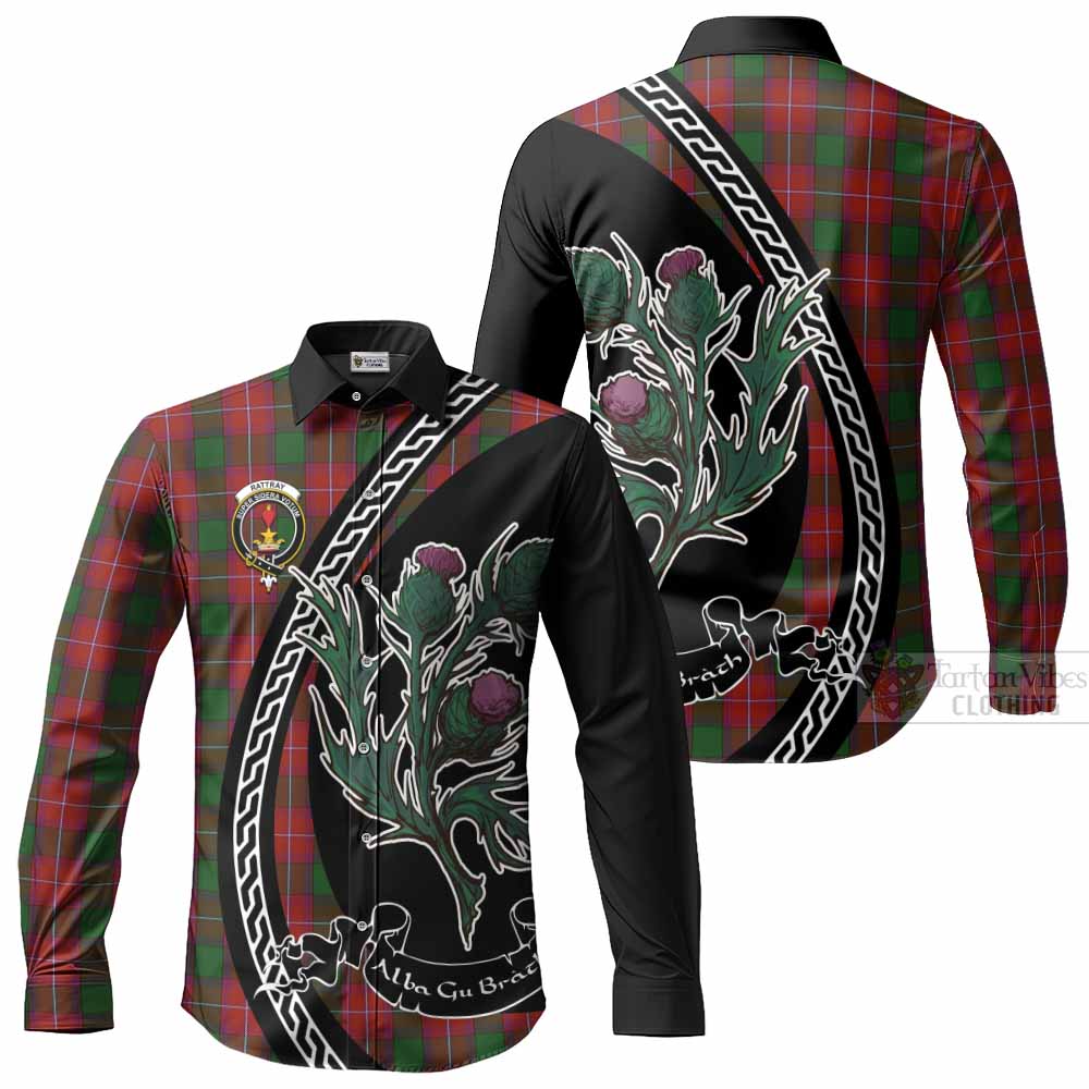 Rattray Family Crest Tartan Long Sleeve Button Shirts Alba Thistle Inspired - Tartan Vibes Clothing