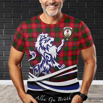 Rattray Modern Tartan T-Shirt with Alba Gu Brath Regal Lion Emblem