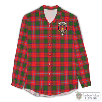 Rattray Modern Tartan Womens Casual Shirt with Family Crest