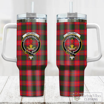 Rattray Modern Tartan and Family Crest Tumbler with Handle