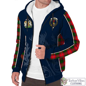 Rattray Modern Tartan Sherpa Hoodie with Family Crest and Scottish Thistle Vibes Sport Style