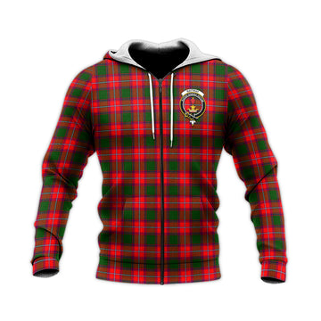 Rattray Modern Tartan Knitted Hoodie with Family Crest