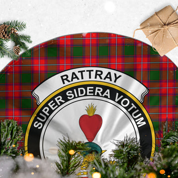 Rattray Modern Tartan Christmas Tree Skirt with Family Crest