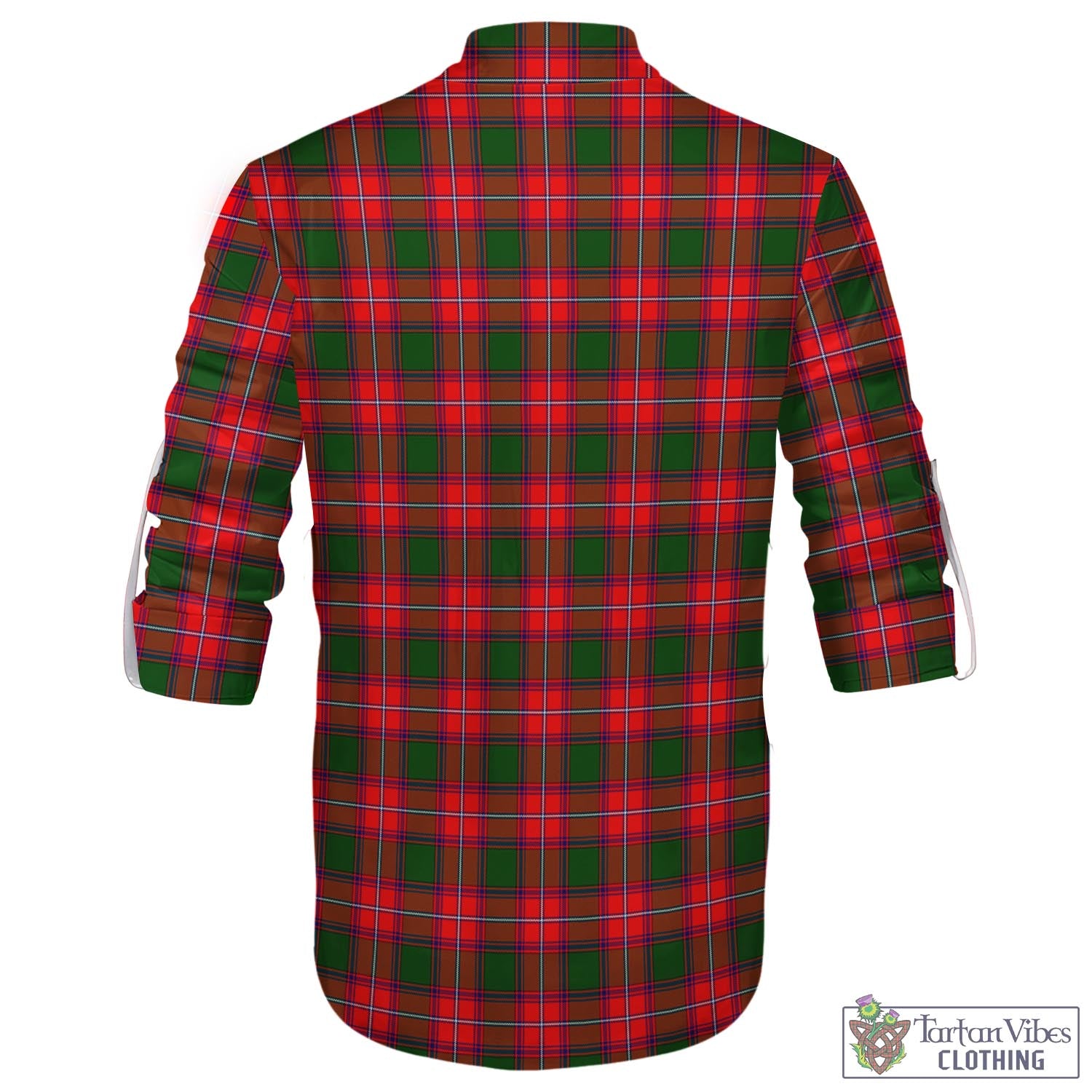 Tartan Vibes Clothing Rattray Modern Tartan Men's Scottish Traditional Jacobite Ghillie Kilt Shirt with Family Crest
