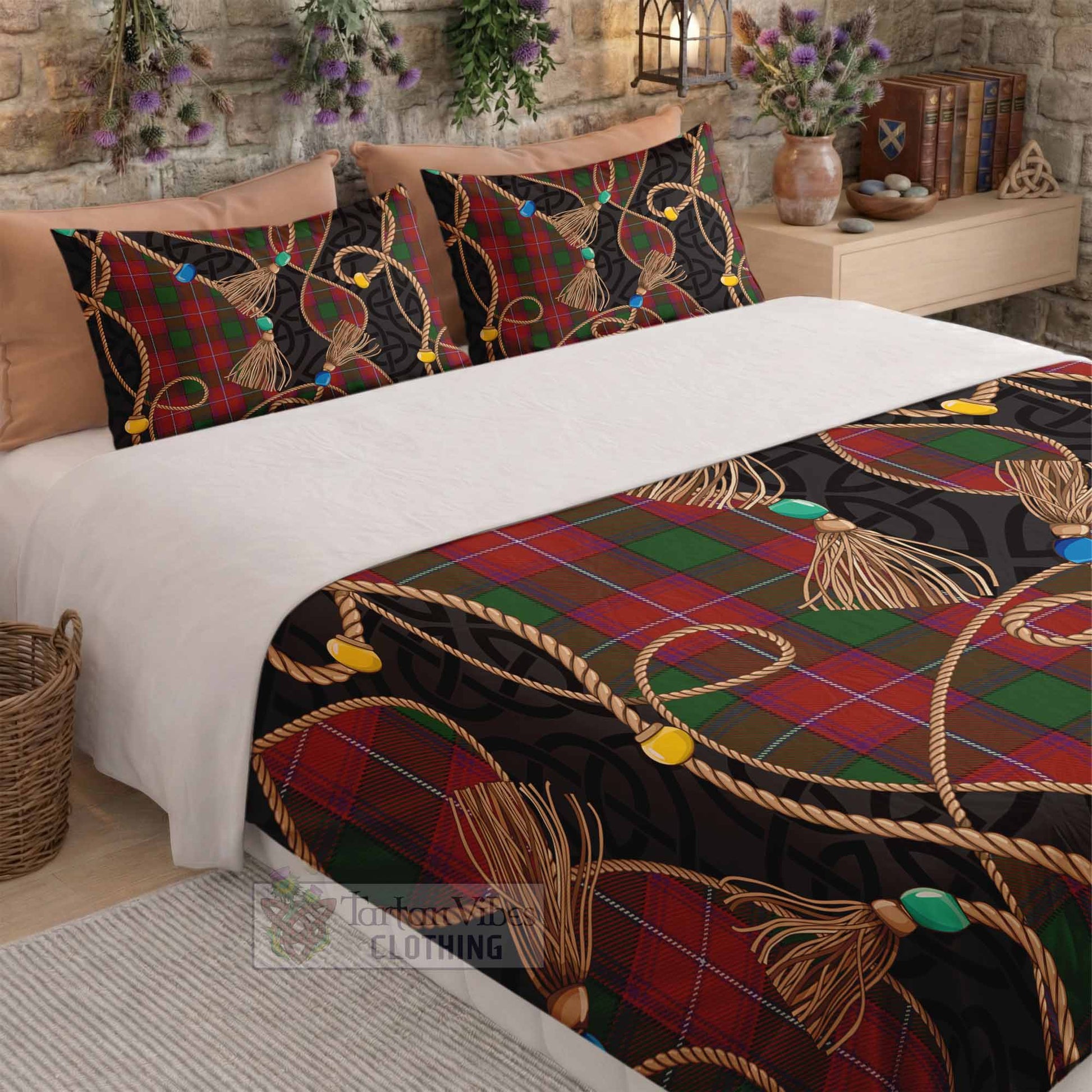 Rattray Scottish Tartan Twisted Ropes Stylized Bedding Set - Tartan Vibes Clothing